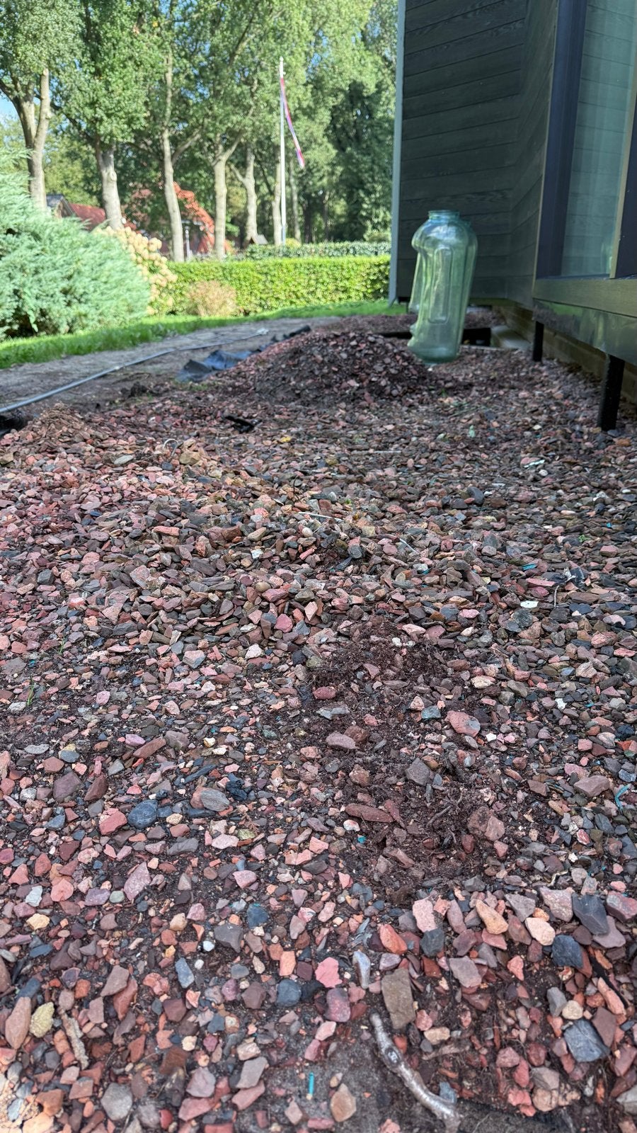 Rode mijnsteen split - Ideaal voor tuin en oprit, Tuin en Terras, Ophalen, Overige materialen, Gebruikt, Split