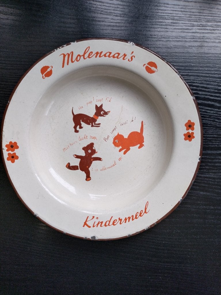 Twee kinderbordjes, Ophalen of Verzenden, Gebruikt