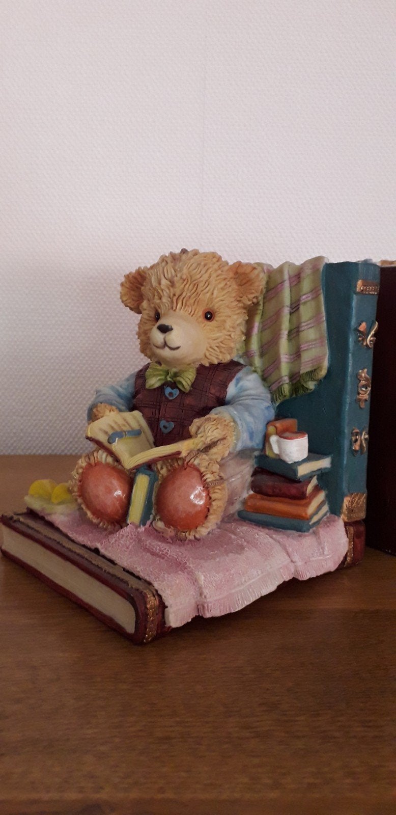 Boekensteunen Set - Lezende Beertjes - 15cm Hoog, Huis en Inrichting, Woonaccessoires | Overige, Gebruikt, Meerkleurig, Overige materialen