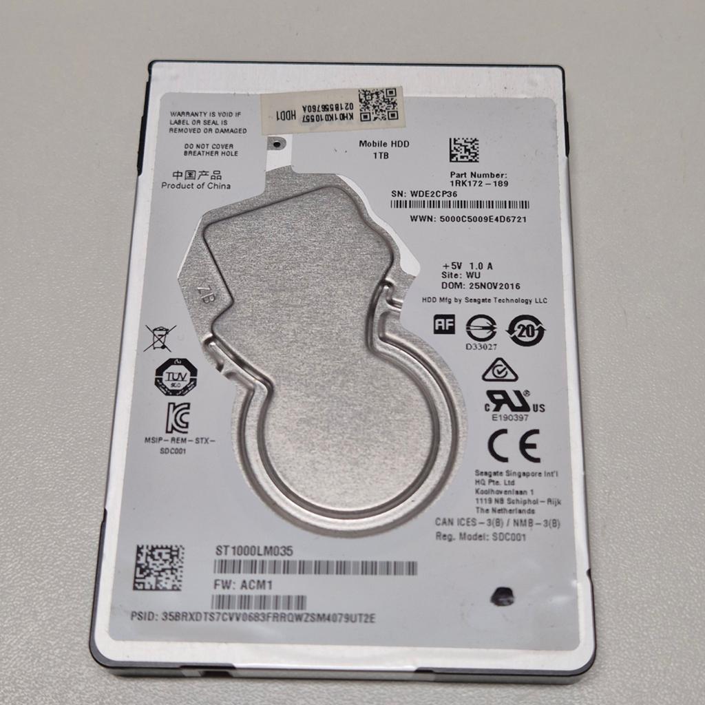 Seagate 1TB HDD 2,5" Sata, Computers en Software, Harde schijven, Gebruikt, Desktop, Intern, HDD, SATA, Verzenden