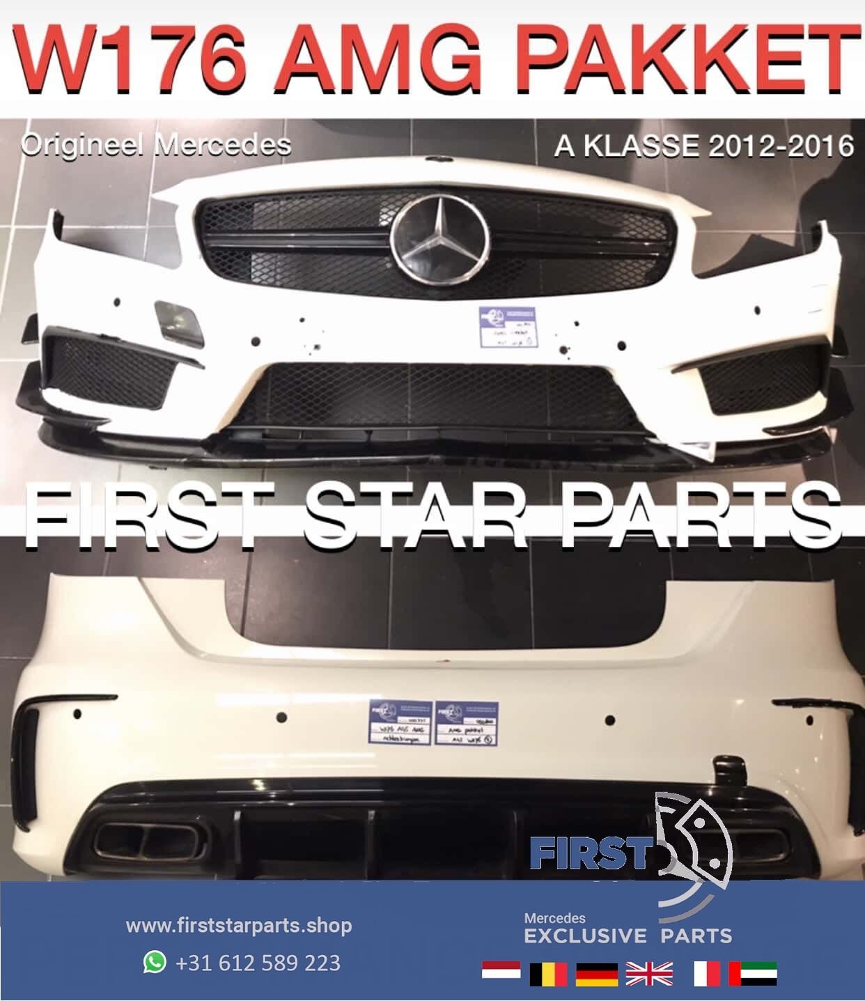 W176 A45 AMG BUMPER PAKKET ORIGINEEL Mercedes A Klasse AERO, Gebruikt, -, Ophalen of Verzenden, Bumper