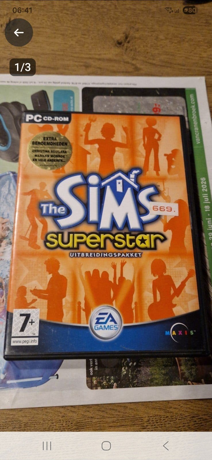 The Sims Superstar Uitbreidingspakket PC CD-ROM, Spelcomputers en Games, Games | Pc, Gebruikt, 1 speler, Ophalen of Verzenden