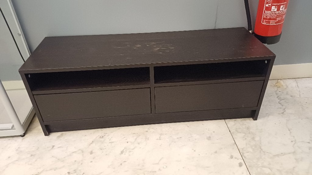 Gratis IKEA BESTÅ zwartbruin TV-meubel met lades, Ophalen, Gebruikt, 100 tot 150 cm, Minder dan 100 cm