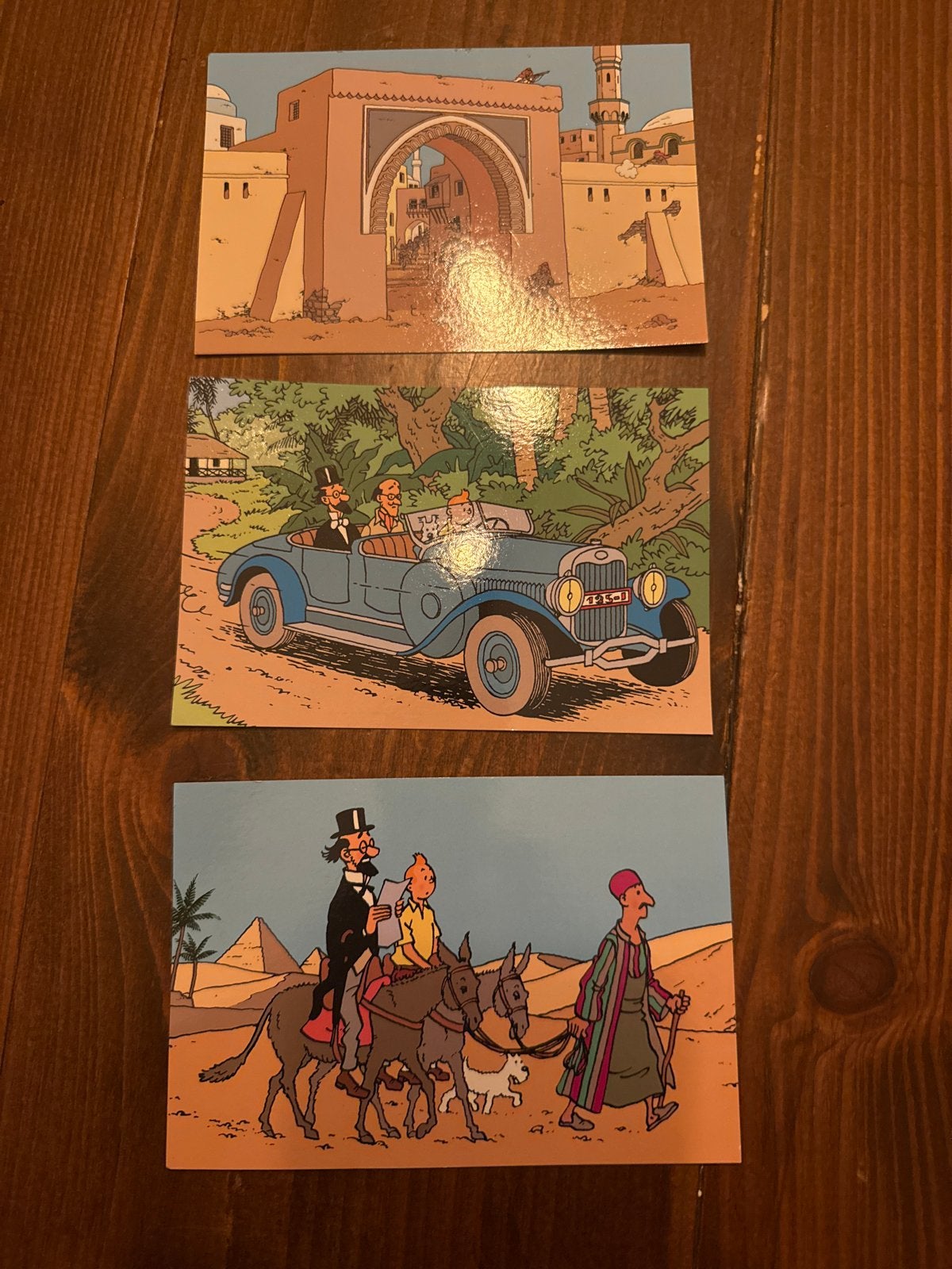 3 Kuifje ansichtkaarten - Avonturen van Kuifje, Ophalen of Verzenden