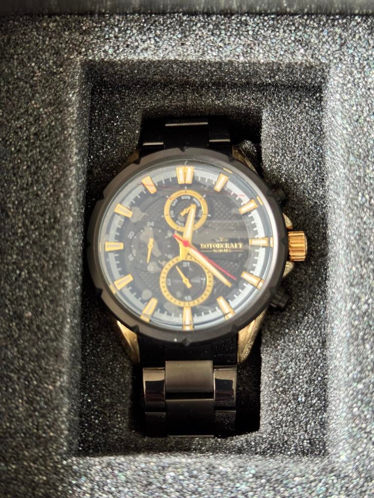 Rotorcraft Gear RC2901 Herenhorloge Zwart/Goud, Staal, Polshorloge, Zo goed als nieuw, Ophalen