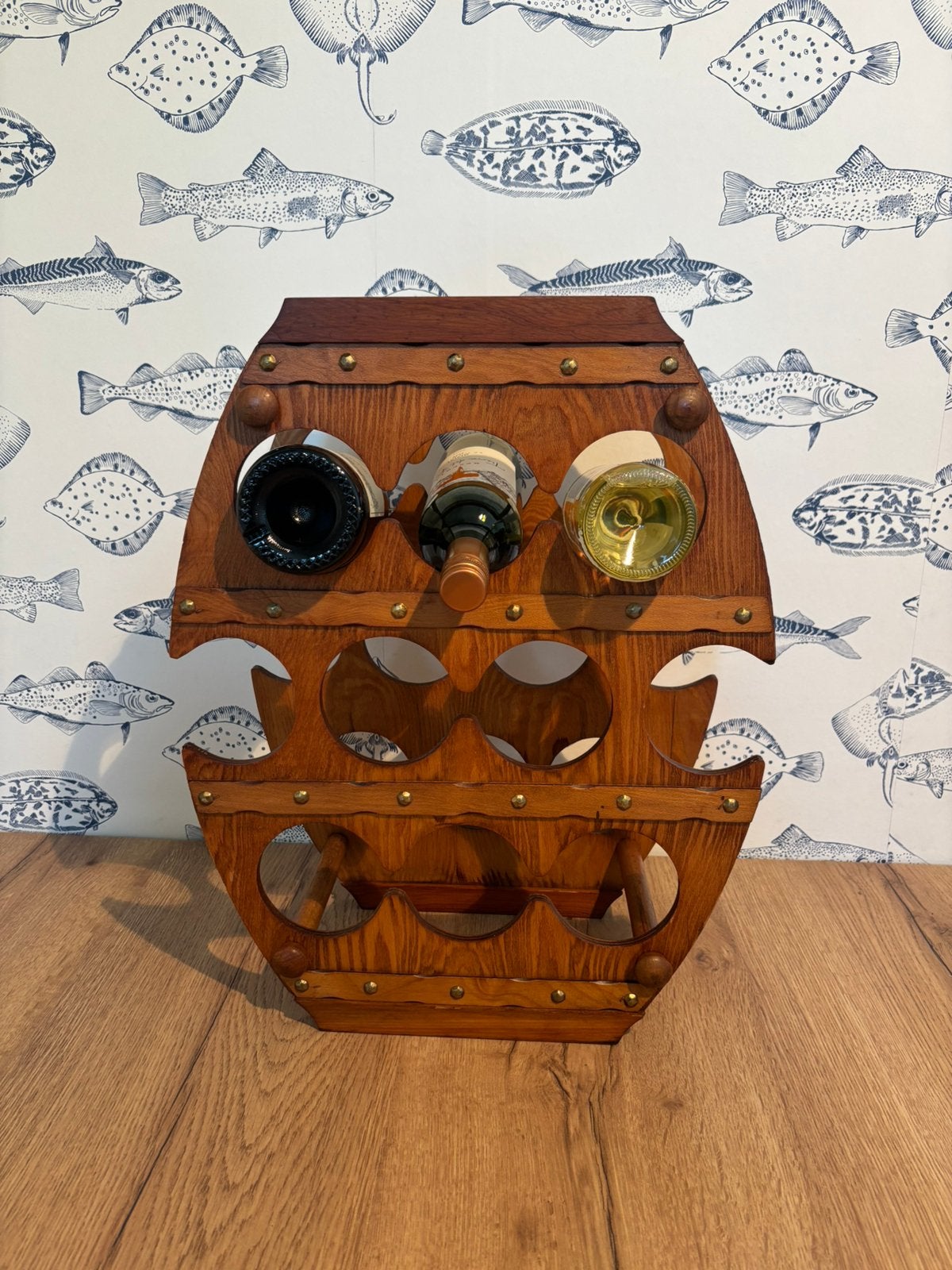 Vintage wijnrek, Ophalen of Verzenden, Gebruikt, Hout, 5 tot 15 flessen