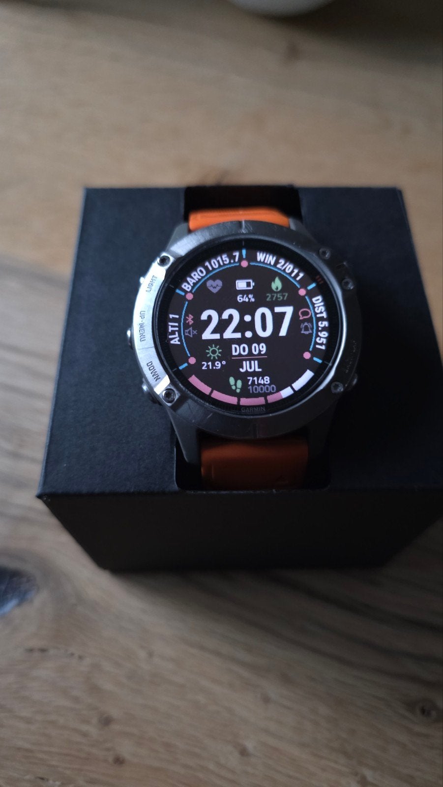 Garmin Fenix 6 Premium Multisport GPS Horloge 47mm Titanium, Zwart, Garmin, Ophalen of Verzenden, Zo goed als nieuw