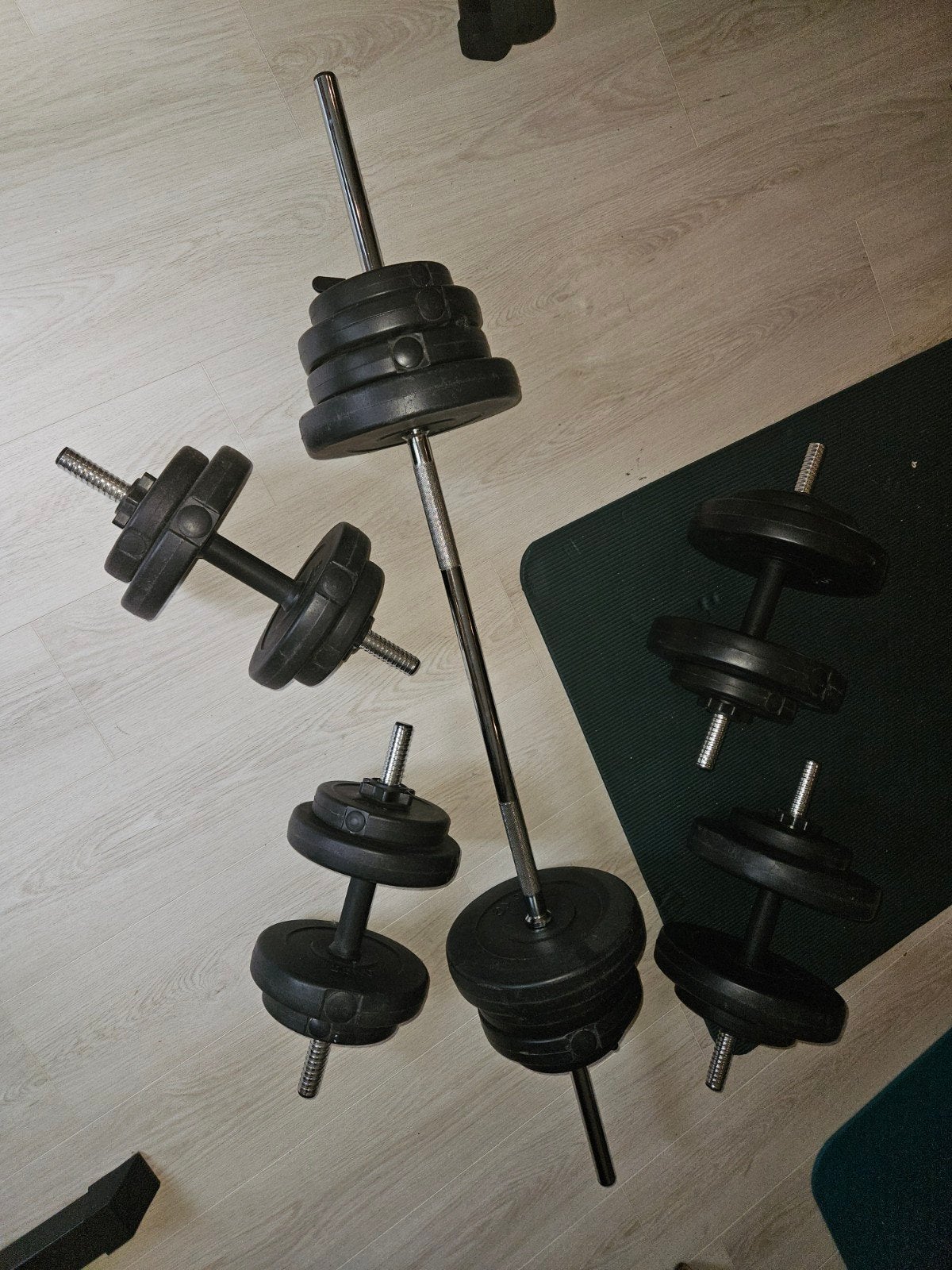 Halterstang en 4 verstelbare dumbbells met 62,5 kg gewicht, Ophalen, Benen, Halterset