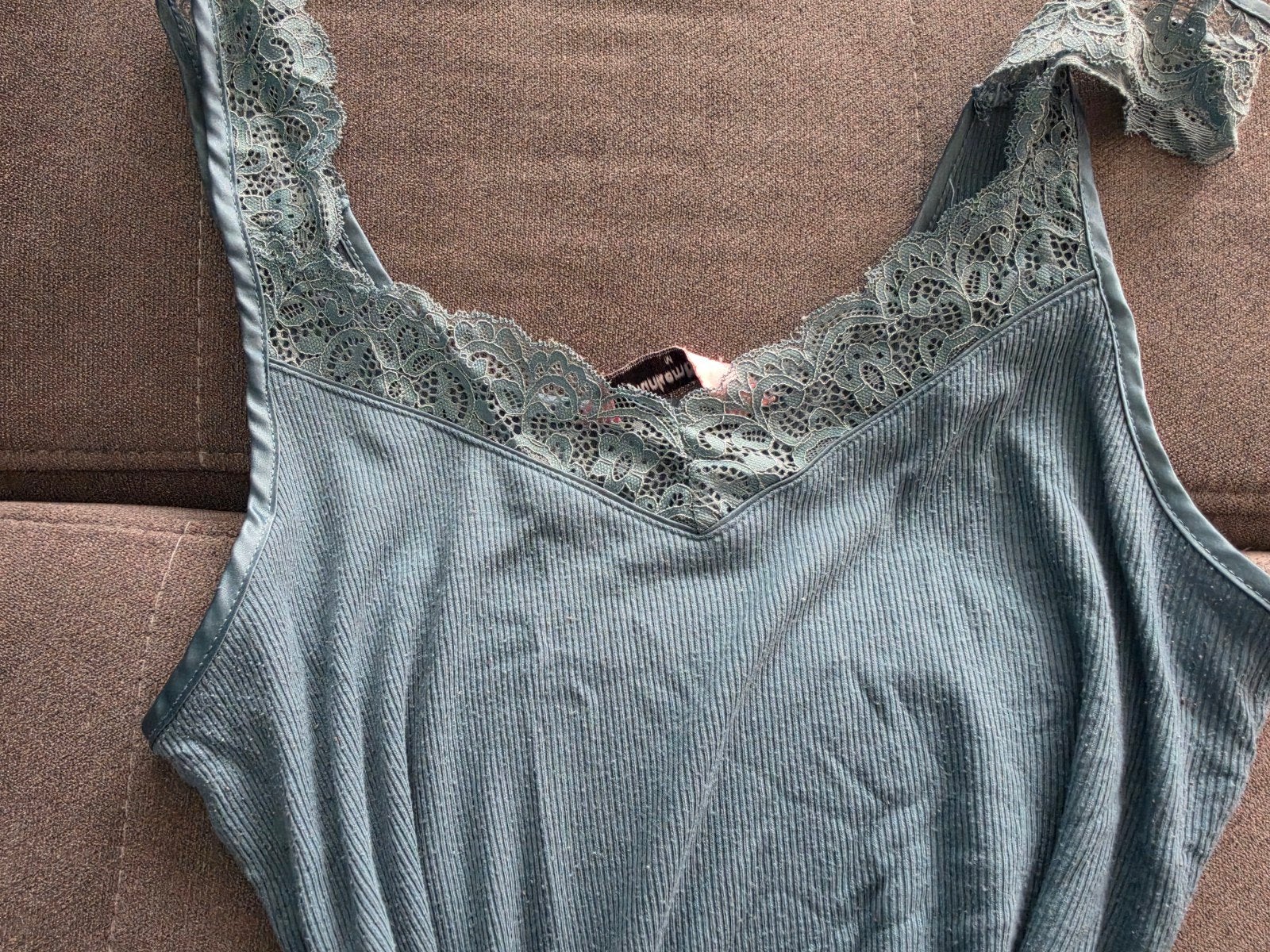 Hunkemöller hemd met kant turquoise maat M, Hunkemöller, Ophalen of Verzenden, Blauw, Hemd