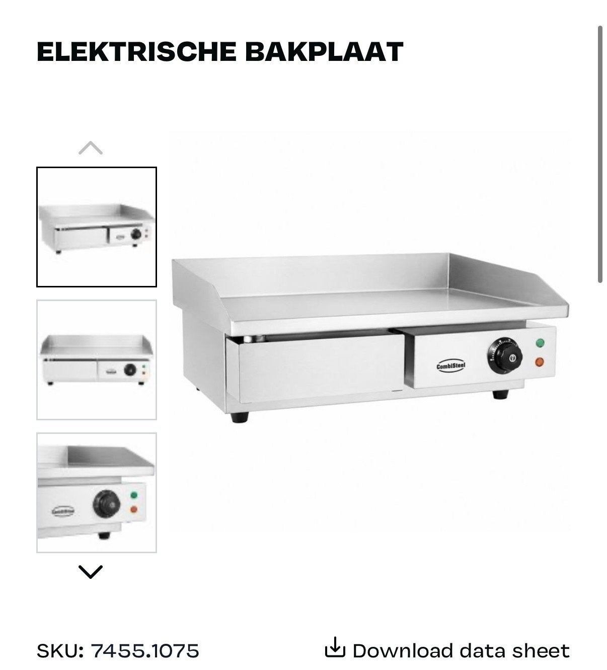 Combisteel Elektrische Bakplaat - Nieuw, ongebruikt, Ophalen, Nieuw