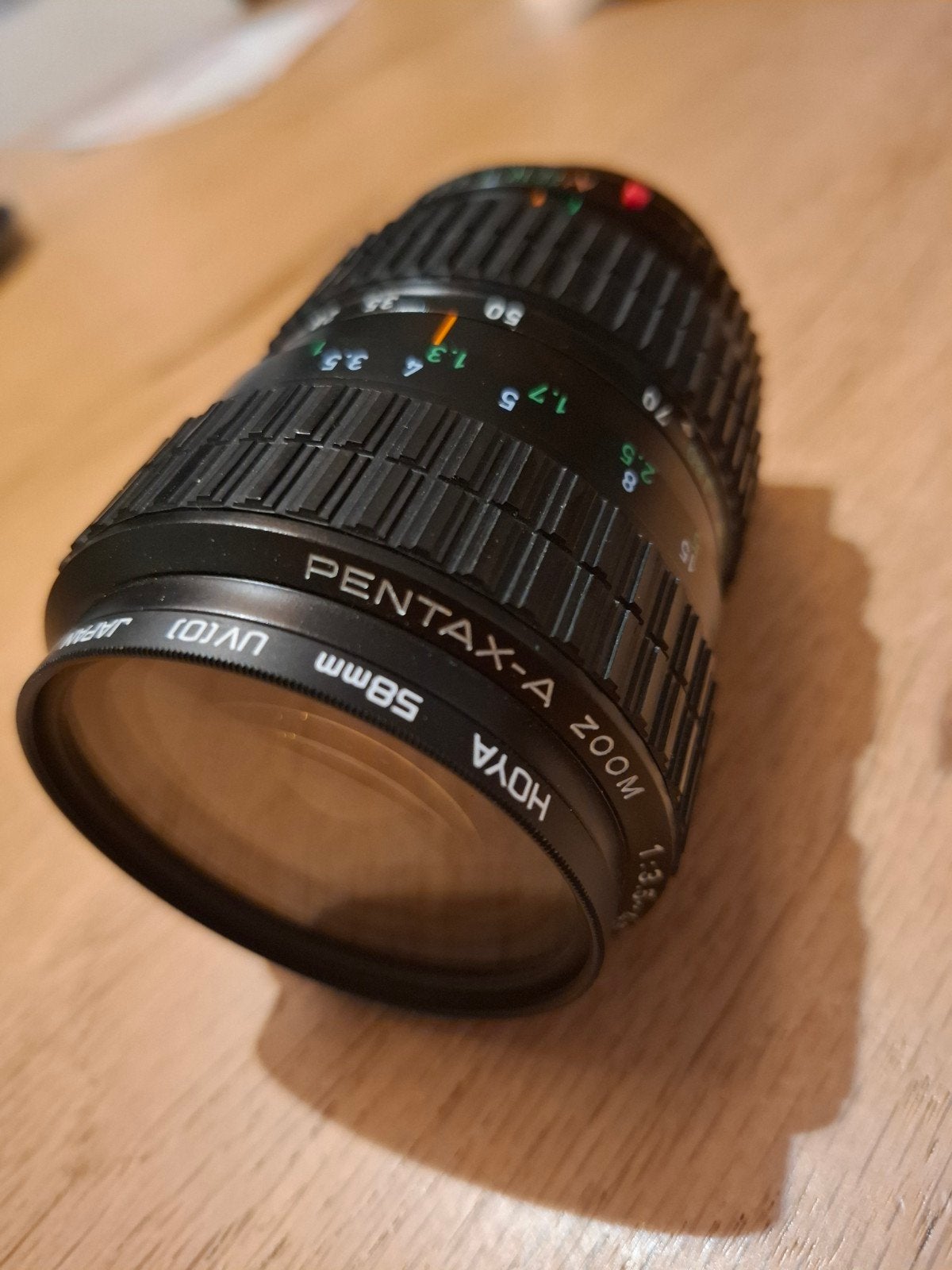 Pentax-A Zoom 35-70mm f/3.5-4.5 lens met Hoya UV(0) filter, Zoom, Zo goed als nieuw, Standaardlens, Pentax K-mount