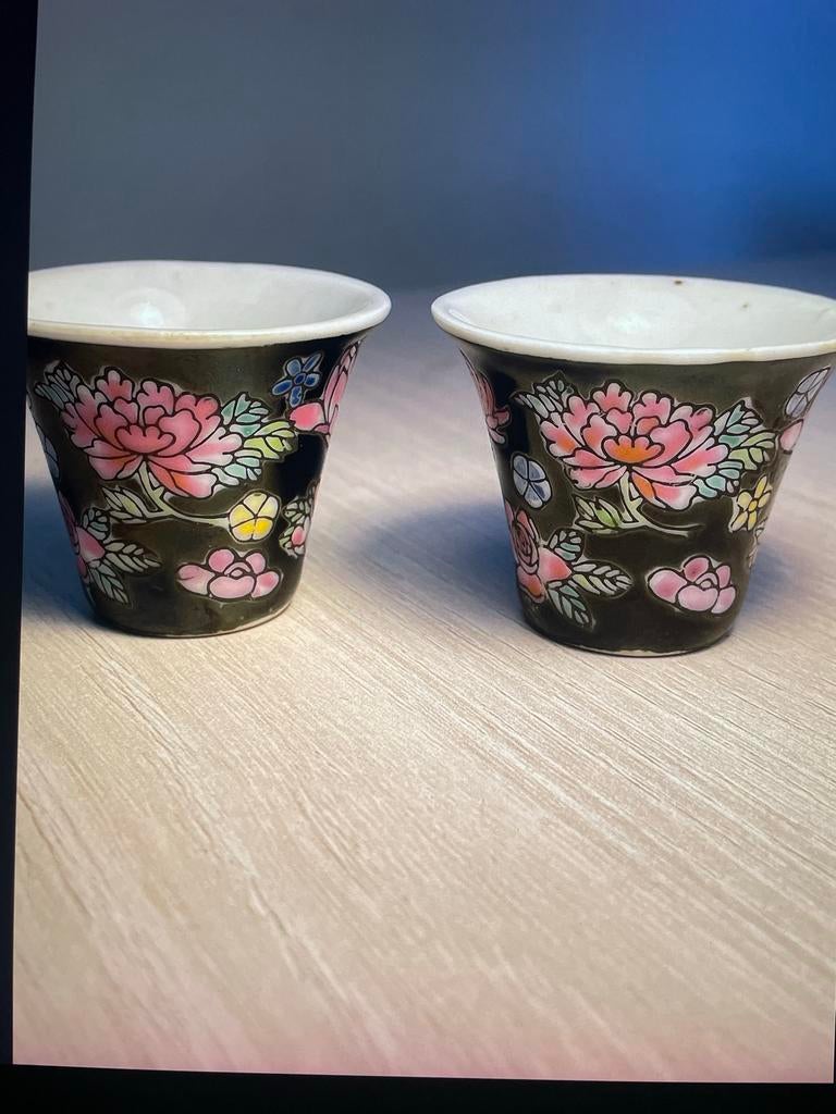 Chinees porseleinen famille noire kopjes, Ophalen of Verzenden