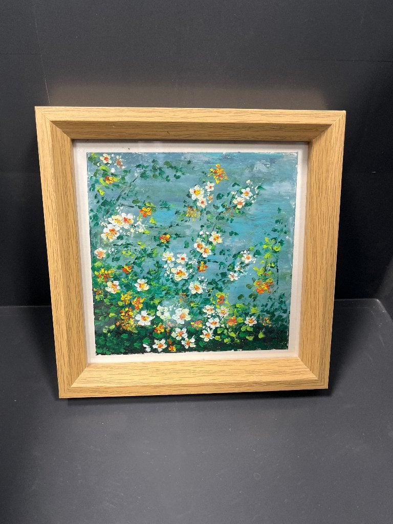 Schilderijtje Bloesem 17x17 cm, Ophalen of Verzenden