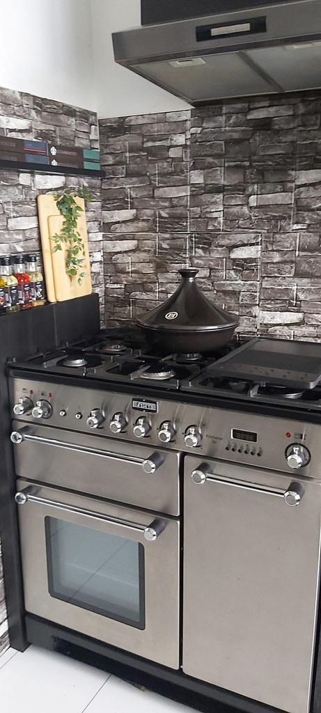 Falcon Kitchener 90 RVS, Ophalen, 60 cm of meer, Zo goed als nieuw, Inductie