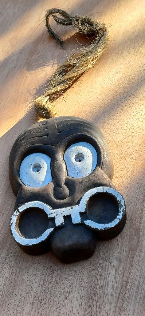 Afrikaans masker uitzonderlijk houtsnijwerk en haarvlecht, Antiek en Kunst, Kunst | Niet-Westerse kunst, Ophalen of Verzenden