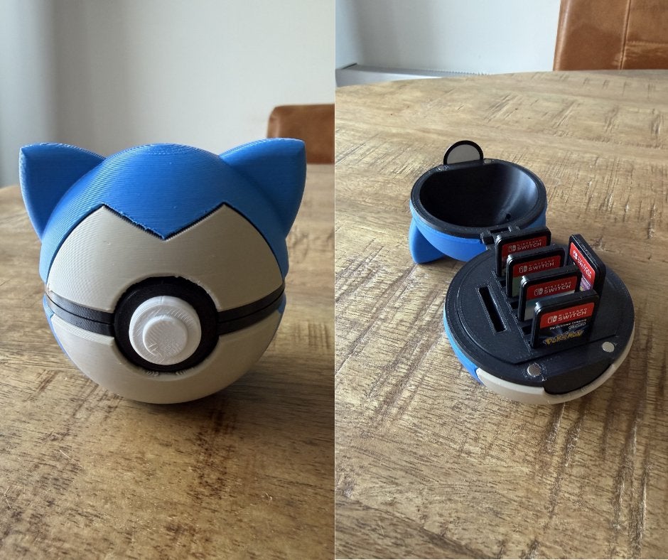 Snorlax pokeball switch gamekaart houder voor 9 stuks Op=Op, Ophalen of Verzenden, Nieuw, Nintendo, Hoesje
