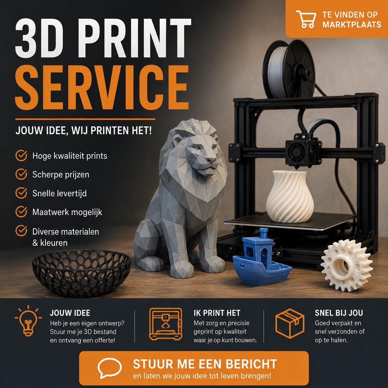3D Print Service: Jouw idee, wij printen het!, Ophalen of Verzenden, Nieuw, Filament