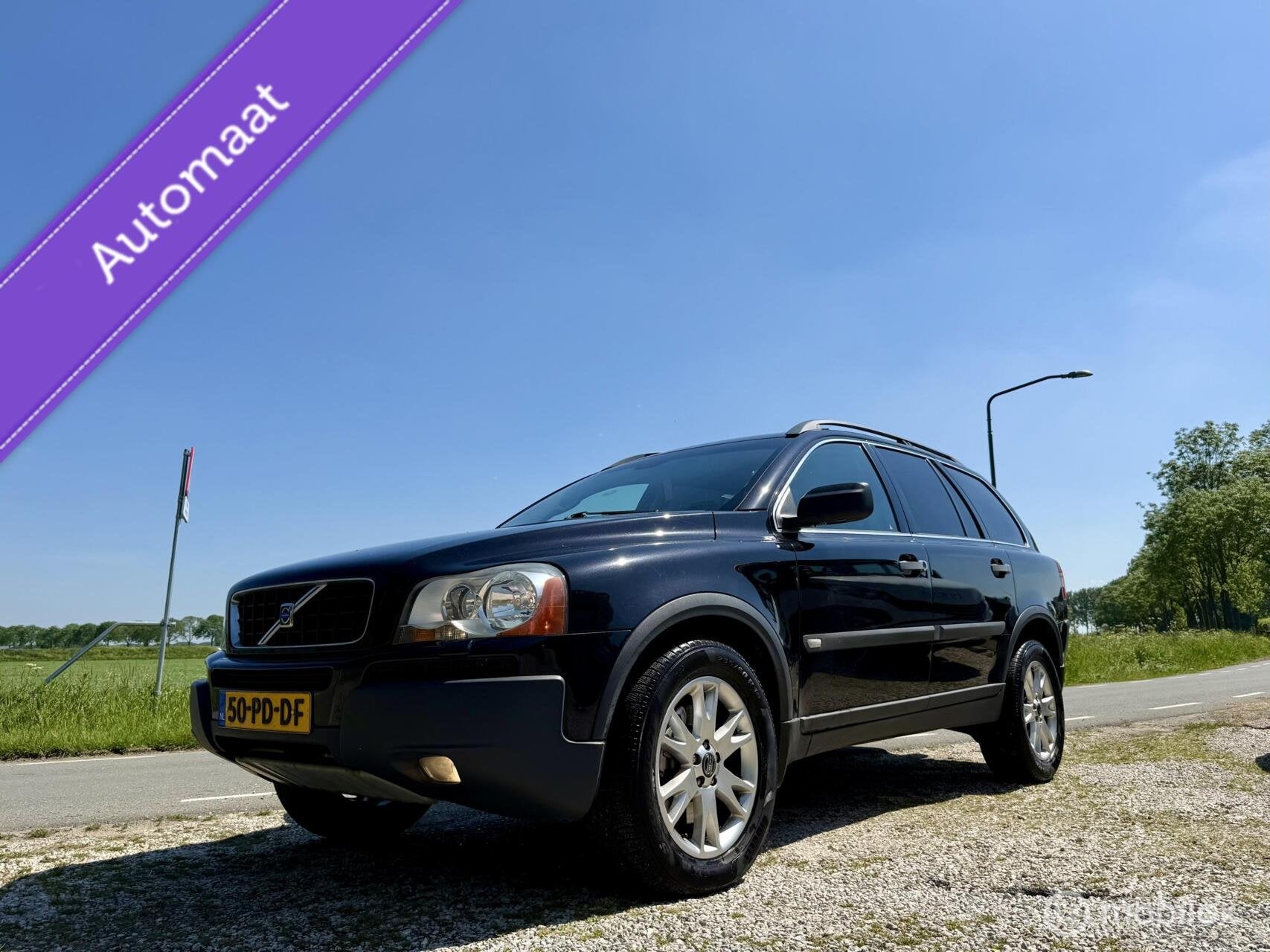Volvo XC90 2.5 T Elite, BJ 2004, Leer, 210PK, Nwe APK, Airco, Auto's, Gebruikt, 7 stoelen, Bedrijf, 2250 kg