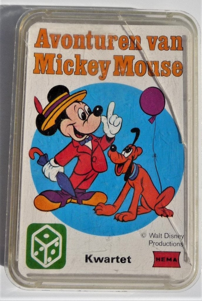 Disney ,avontuur Mickey mouse kwartetspel VINTAGE DISNEY, Verzamelen, Speelkaarten, Jokers en Kwartetten, Verzenden, Zo goed als nieuw