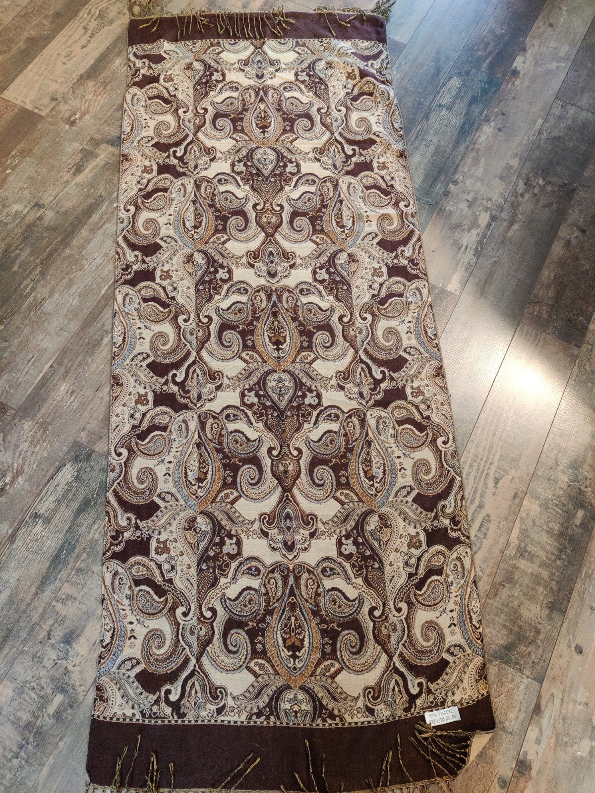 Sjaal bruin, Ophalen of Verzenden, Zo goed als nieuw, Maat 46/48 (XL) of groter, Sjaal