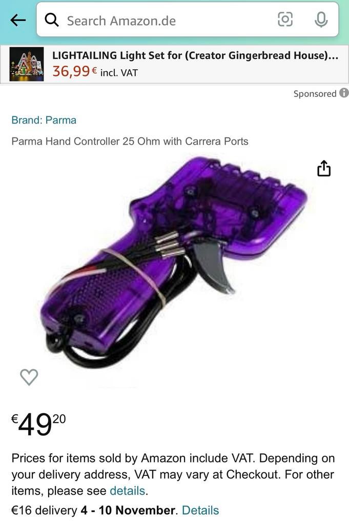 Parma controller 25Ohm met Carrera aansluiting, Onderdelen, Carrera, Nieuw, Ophalen of Verzenden