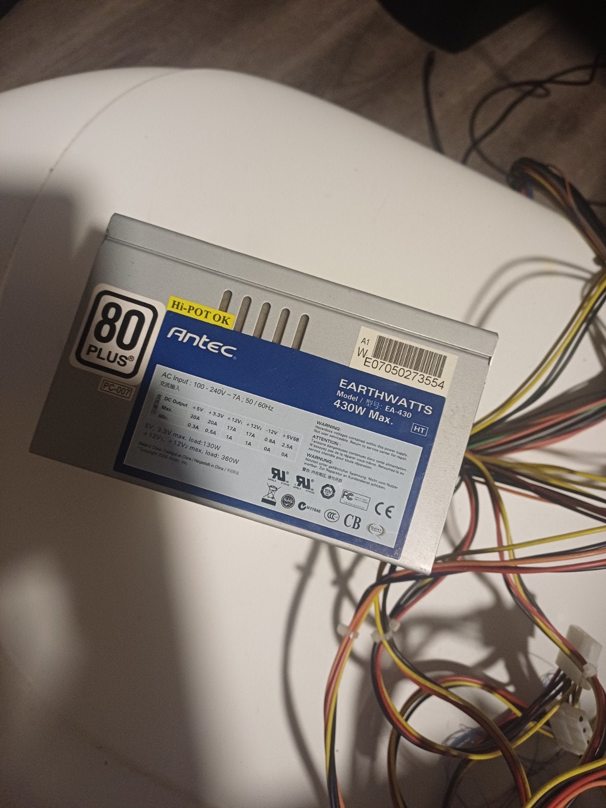 Antec EarthWatts EA-430 430W Voeding met 6- en 4-pins, Ophalen of Verzenden, Gebruikt