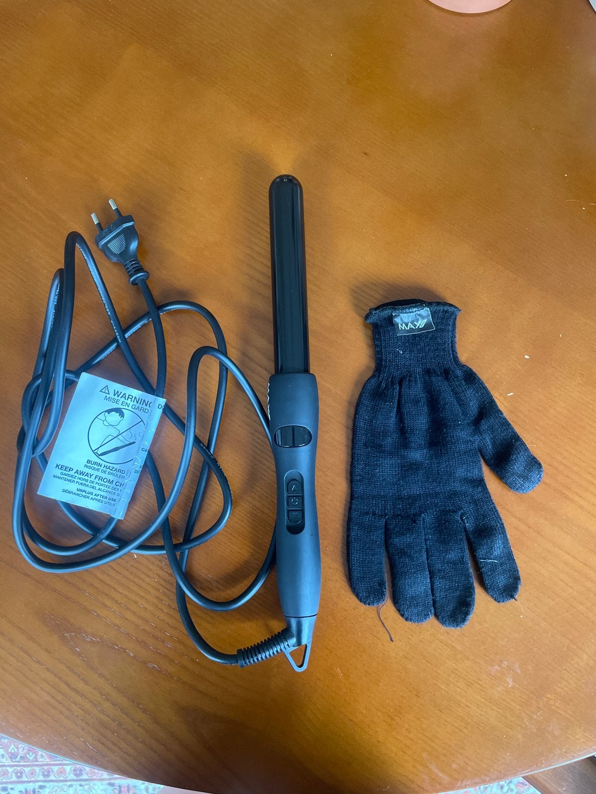 MAX PRO Krultang 25 mm met hittebestendige handschoen, Ophalen, Zo goed als nieuw, Haarverzorging