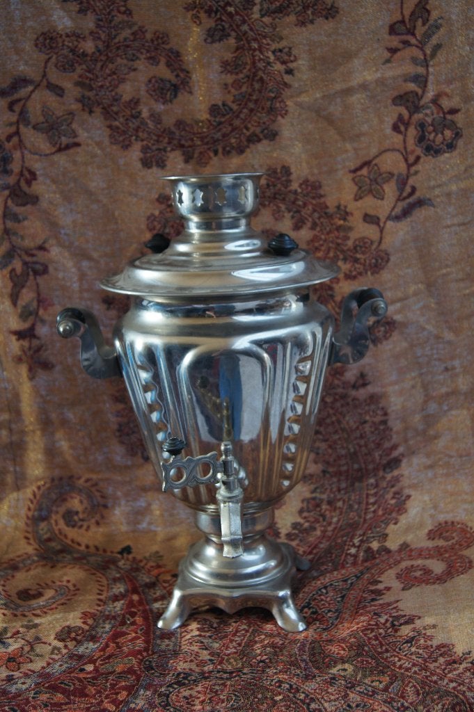 Antieke zilverkleurige Samovar - Klassieke theemaker, Ophalen of Verzenden