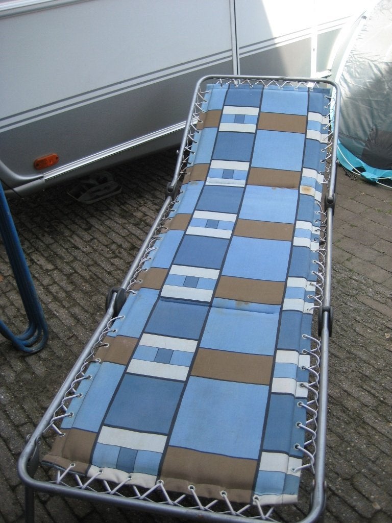 Lafuma retro ligbed stretcher , met stof., Ophalen, Gebruikt, Aluminium, Inklapbaar