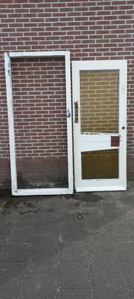 Meranti kozijn plus deur., Ophalen, Hout, 75 tot 150 cm, Deurkozijn