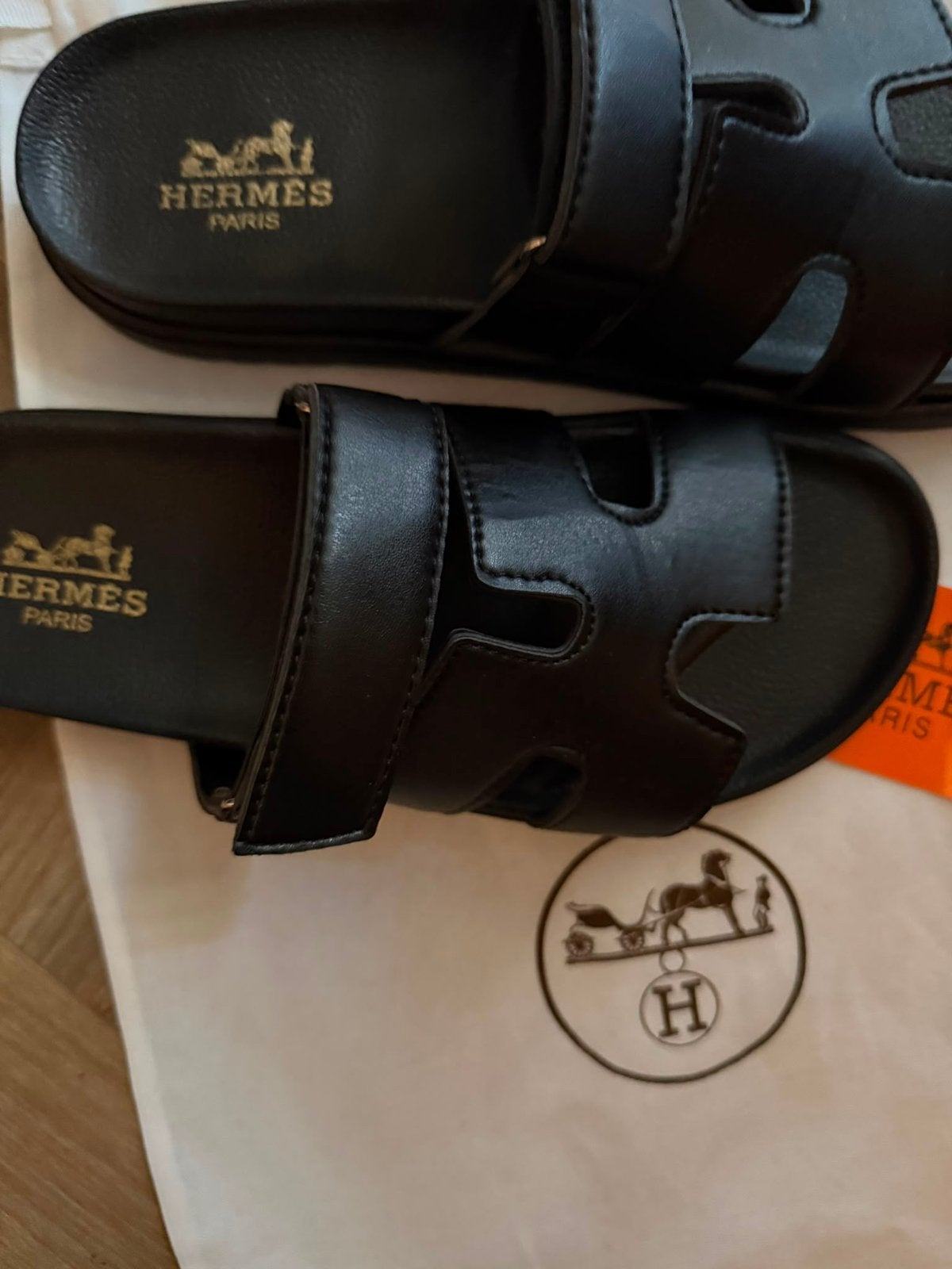 Hermes slippers, maat 39, nieuw, Slippers, Zwart, Nieuw, Ophalen of Verzenden