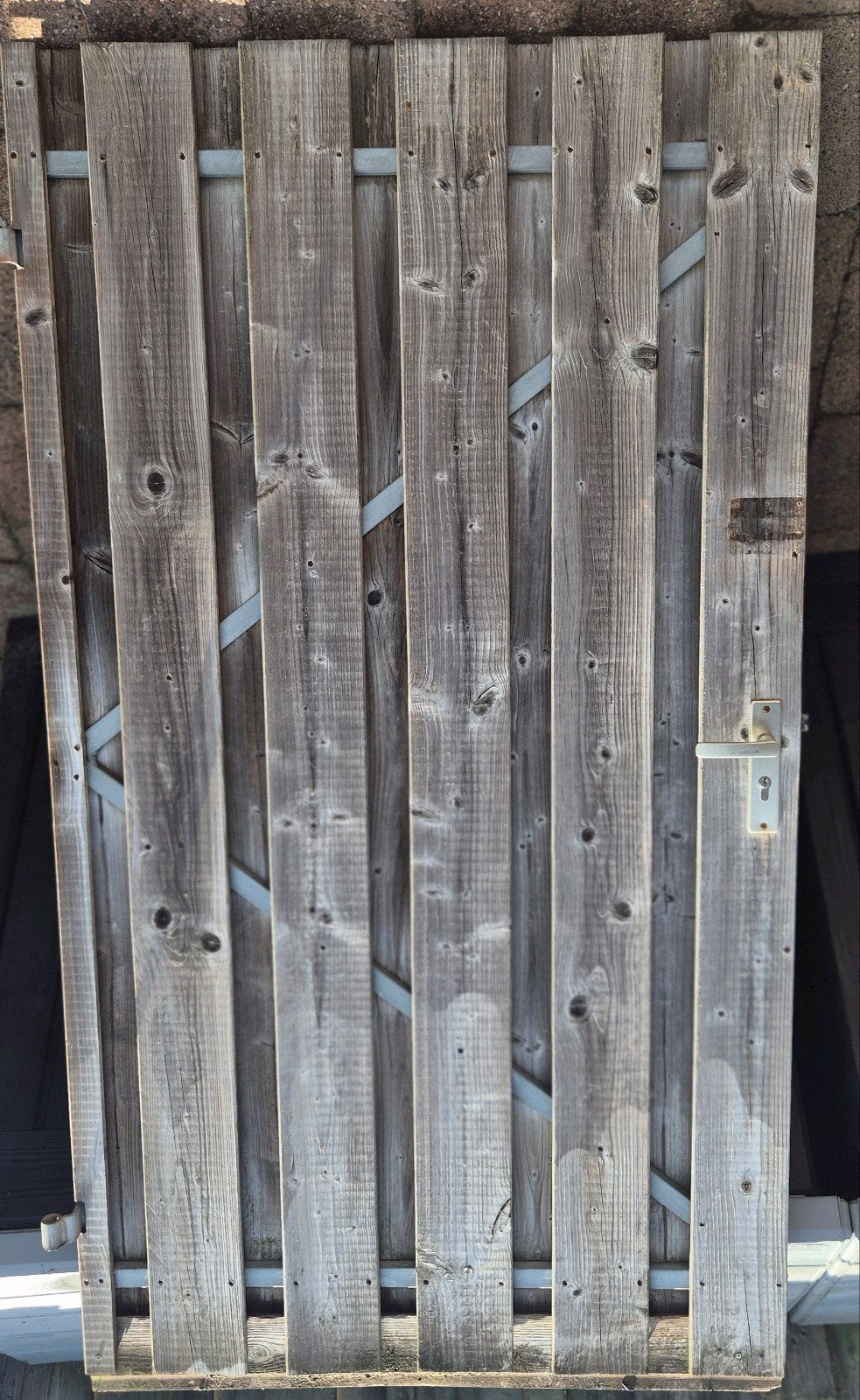 Te koop poortdeur met stalen frame, Ophalen, Hout, Minder dan 3 meter, 1 tot 2 meter