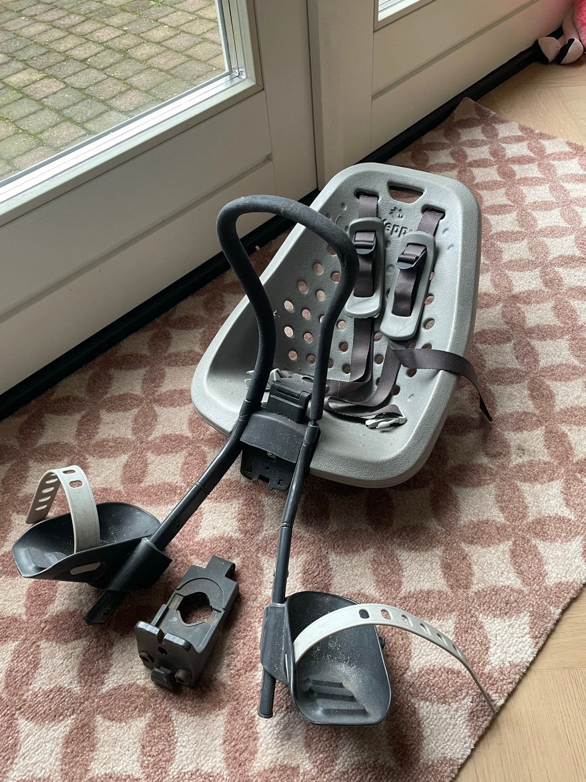 Yepp voorzitje met adapter, Ophalen of Verzenden, Gebruikt, Voetsteuntjes, Voorzitje
