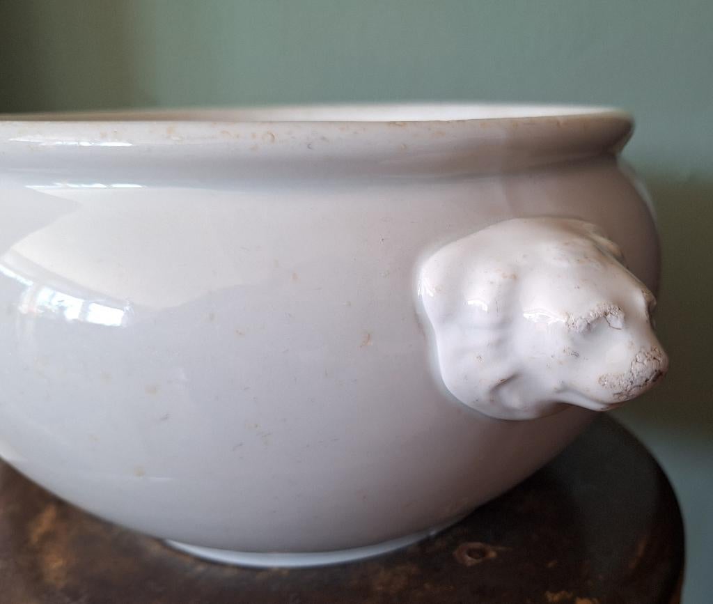 Rhenania grote Leeuwenkop Terrine - Jaren '30 -, Antiek en Kunst, Antiek | Servies los, Ophalen of Verzenden