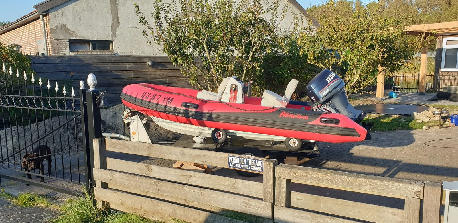 RIB consoleboot 4,30 m – opknapper – zonder motor, Watersport en Boten, Bootonderdelen, Ophalen, Gebruikt