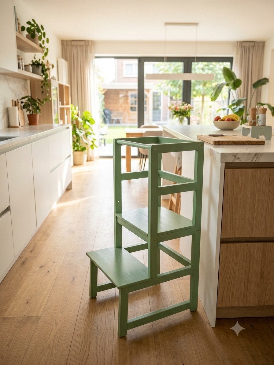 Filikid Kindertrap - Groene Keukenhulp voor Kinderen, Kinderen en Baby's, Ophalen, Gebruikt