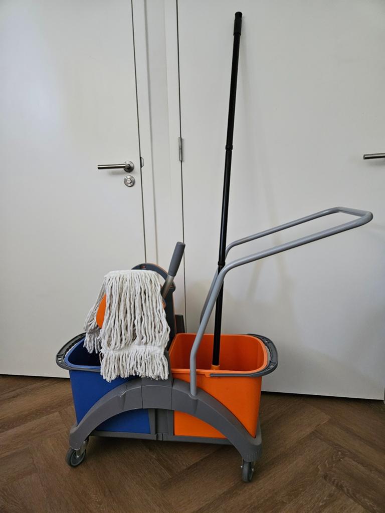 Professionele Dweilwagen met Dubbele Emmer en Mop, Ophalen, Dweilemmer, -bak, of -wagen