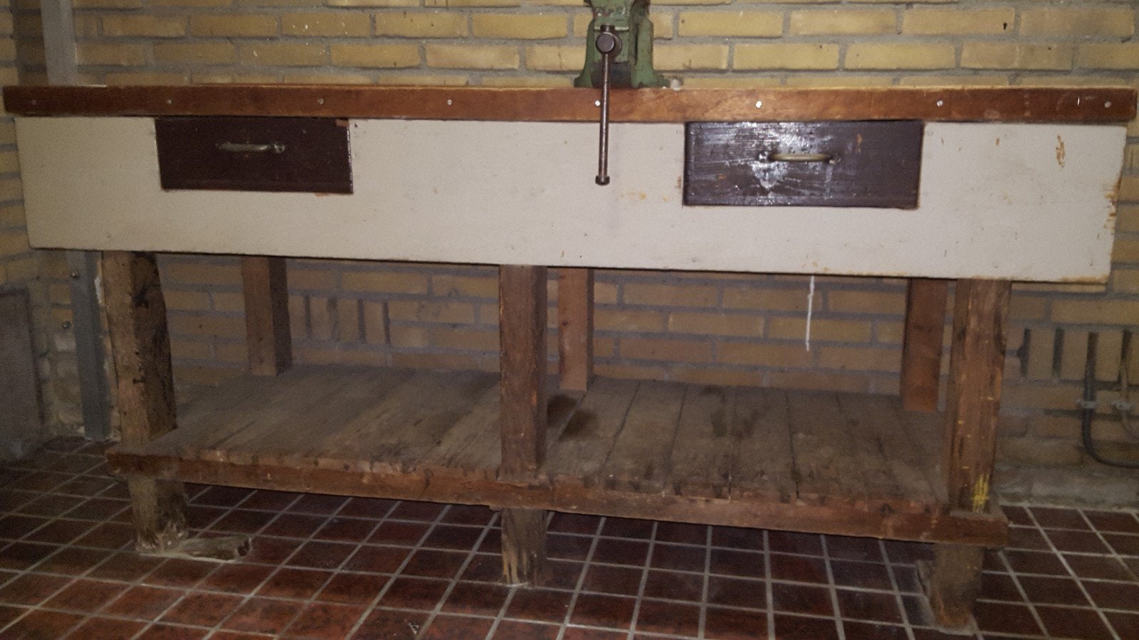 Oude werkbank, Ophalen, Gebruikt, 170 cm of meer, Bankschroef