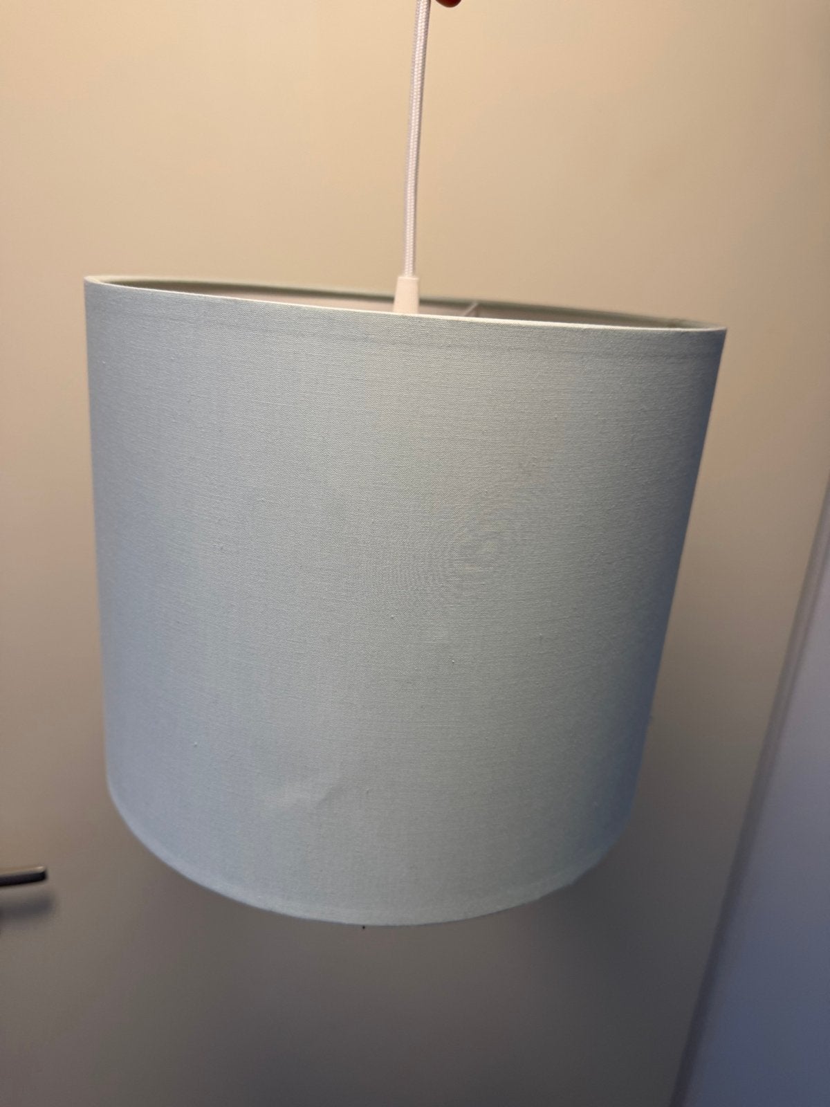 Groene stoffen plafondlamp - Ø30cm, H25cm, Ophalen, Gebruikt, Textiel