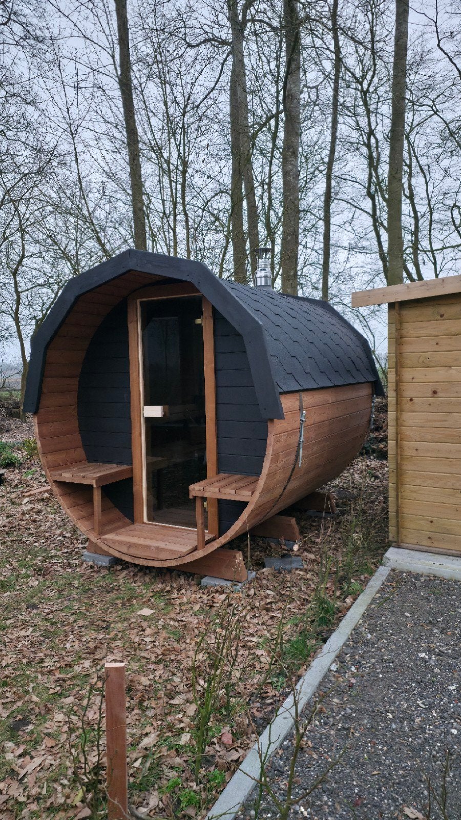 2,5M Barrel Sauna Gratis Levering en Plaatsing - 10% KORTING, Sport en Fitness, Sauna, Ophalen of Verzenden, Nieuw, Complete sauna
