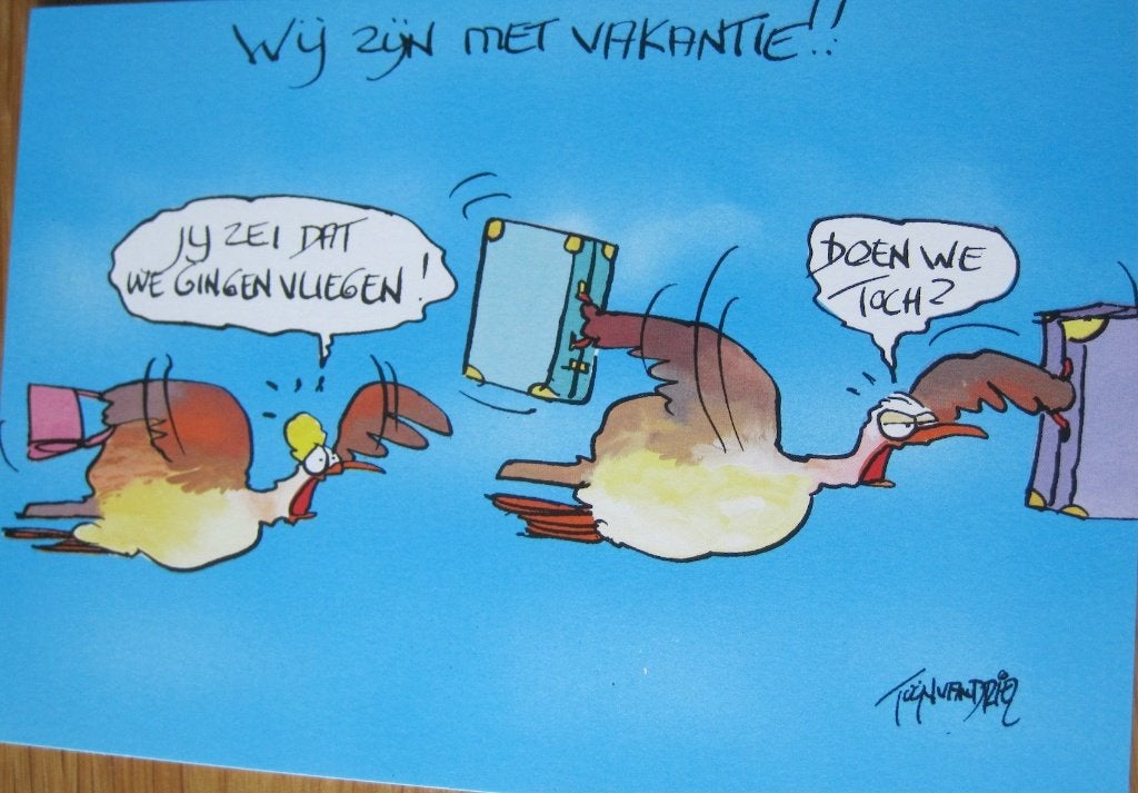 Drie kaarten - cartoons van Toon van Driel - thema vakantie, Ophalen of Verzenden, 1980 tot heden, Ongelopen, Overige thema's