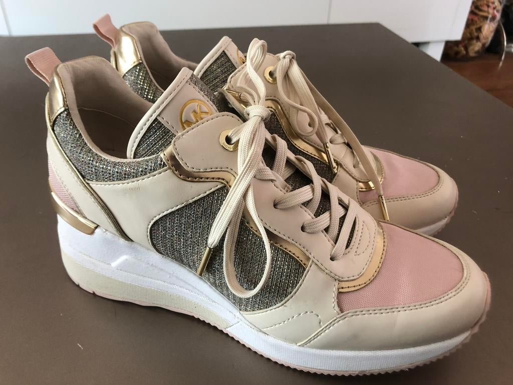 Roze/zilver Michael Kors sneakers maat 8. (Maat 39), Ophalen, Zo goed als nieuw