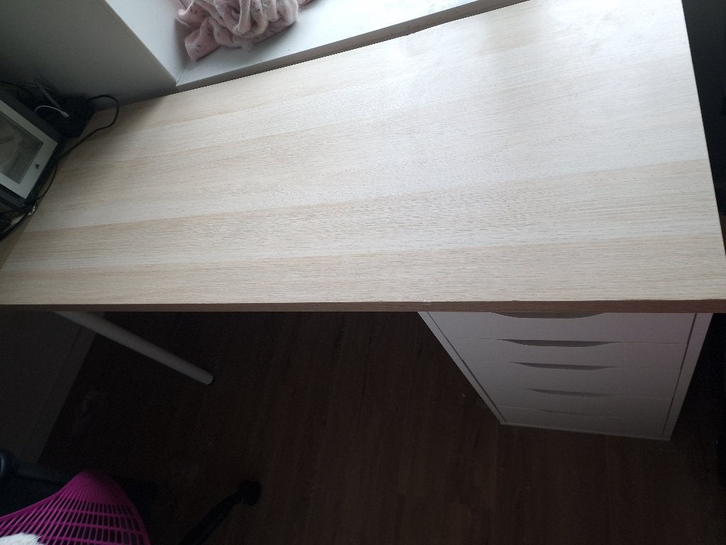 IKEA Linnmon / Alex bureau met lades - Licht hout, Huis en Inrichting, Ophalen, Met lades, Gebruikt, Spaanplaat of MDF