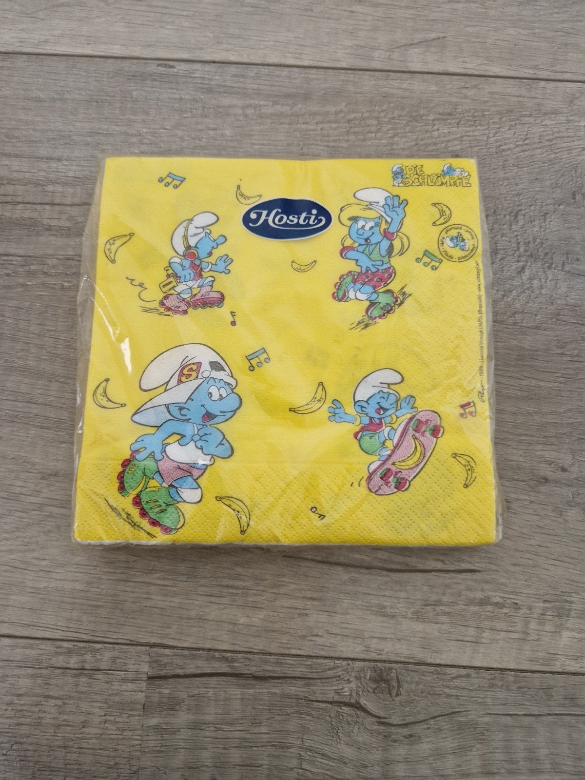 Vintage retro smurfen smurf servetten servet hosti 20 stuks, Ophalen of Verzenden, Zo goed als nieuw, Verschillende Smurfen