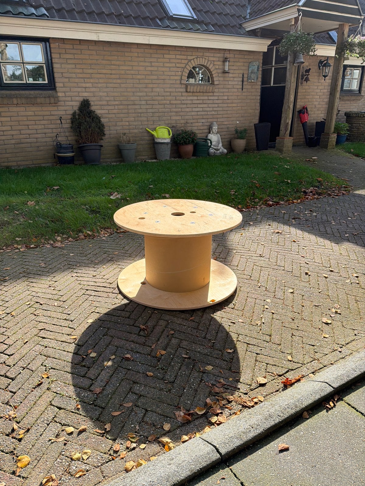 Houten kabelhaspel - ideaal voor binnen, Ophalen, Gebruikt