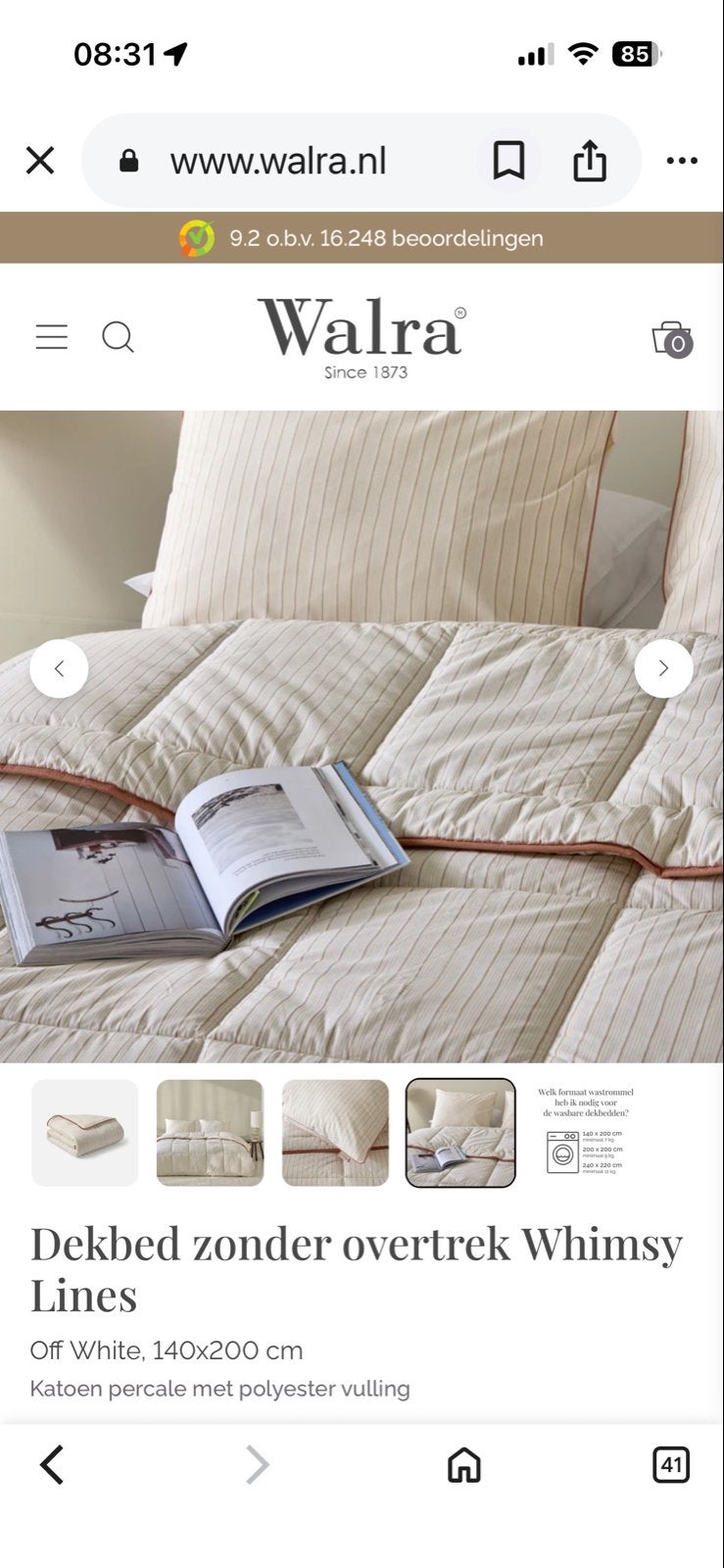 Walra 2x 1-persoons dekbed zonder overtrek, 140x200 cm, Eenpersoons, Beige, Ophalen of Verzenden, Deken of Dekbed