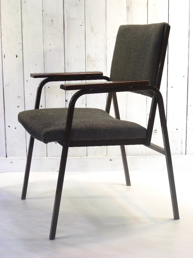 Vintage industrieel, retro stoelen, Ophalen, Gebruikt, Bruin, Gispen