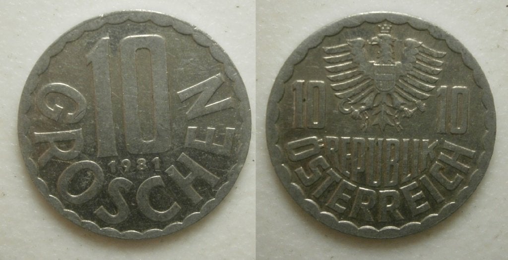 PD31321 Oostenrijk 10 Groschen 1981, Ophalen of Verzenden, Oostenrijk, Losse munt