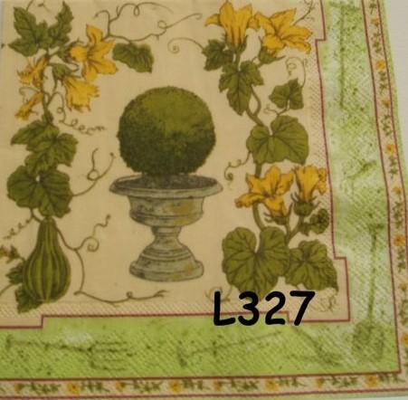 OPRUIMING servetten decoupage * pompoen en buxus L327 – 6x, Verzenden, Nieuw