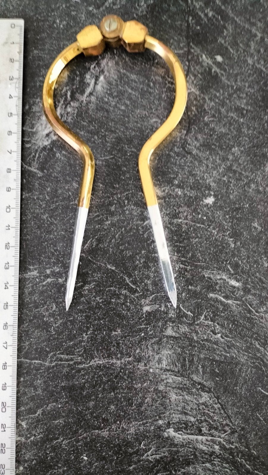 Antieke messing en stalen passer/verdeelpasser, Ophalen of Verzenden
